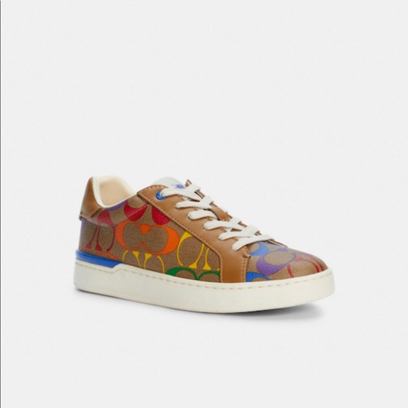 ❤️SOLD❤️Coach Sneaker In Rainbow Signature Canvas Size 7 - Picture 6 of 6